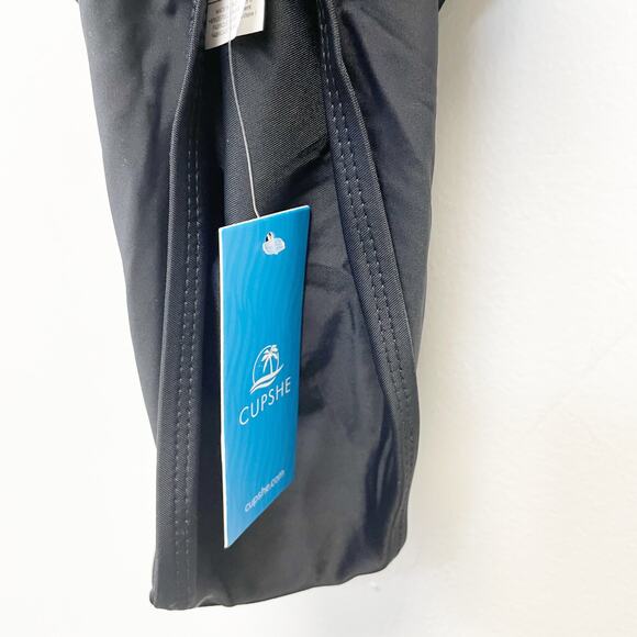 Cupshe Women's Back Cross One Piece Swimsuit Black Size Large - Picture 5 of 7